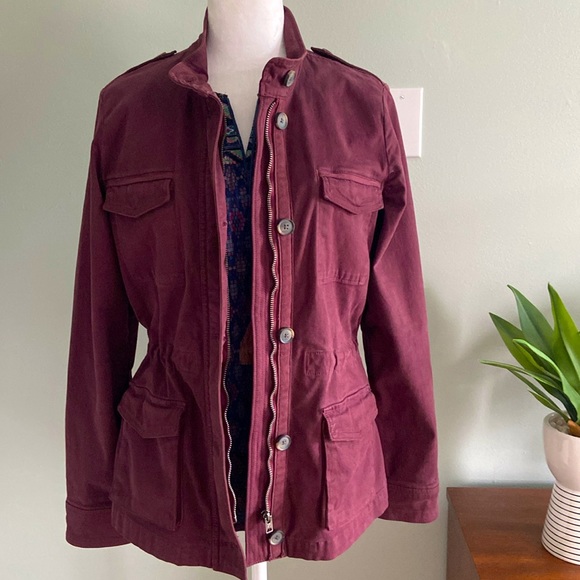 Lucky Brand Utility Style Jacket | Like New | Deep Burgundy Size Small - Picture 6 of 8